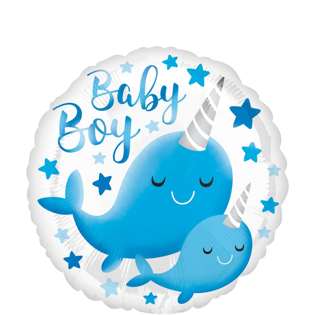 Narwhal Baby Boy Foil Balloon 45cm Balloons & Streamers - Party Centre - Party Centre