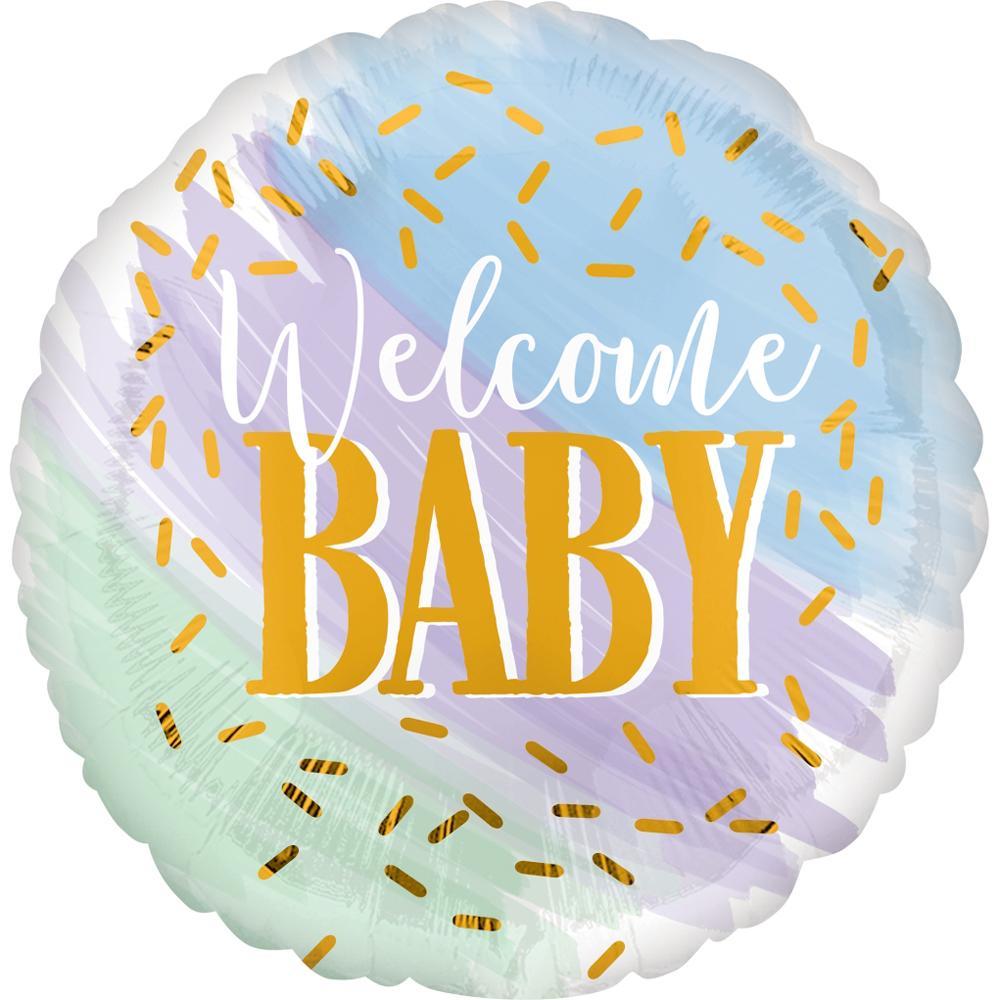 Watercolor Welcome Baby Foil Balloon 45cm Balloons & Streamers - Party Centre - Party Centre