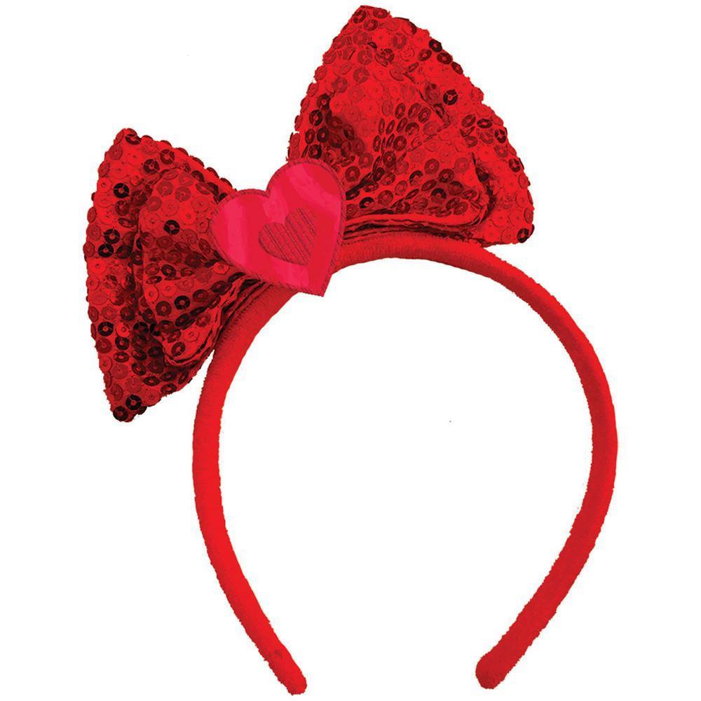 Valentine Red Headband Bow Costumes & Apparel - Party Centre - Party Centre