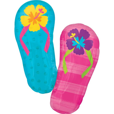 Hibiscus and Flip Flops SuperShape Foil Balloon 63x83cm Balloons & Streamers - Party Centre - Party Centre