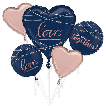 Navy Wedding Balloon Bouquet 5pcs Balloons & Streamers - Party Centre - Party Centre