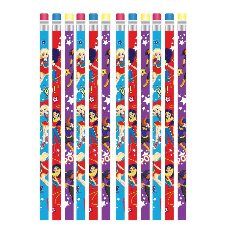 DC Superhero Girls Pencils 12pcs Party Favors - Party Centre