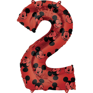 Mickey Mouse Number 2 Red SuperShape Balloon 55x83cm Balloons & Streamers - Party Centre - Party Centre