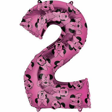 Minnie Mouse Number Pink SuperShape Balloons - Party Centre