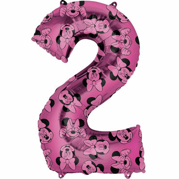Minnie Mouse Number 2 Pink SuperShape Balloon 55x83cm Balloons & Streamers - Party Centre - Party Centre