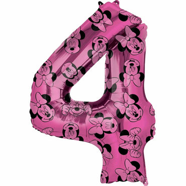 Minnie Mouse Number 4 Pink SuperShape Balloon 60x91cm Balloons & Streamers - Party Centre - Party Centre