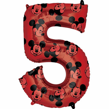 Mickey Mouse Number 5 Red SuperShape Balloon 58x83cm Balloons & Streamers - Party Centre - Party Centre