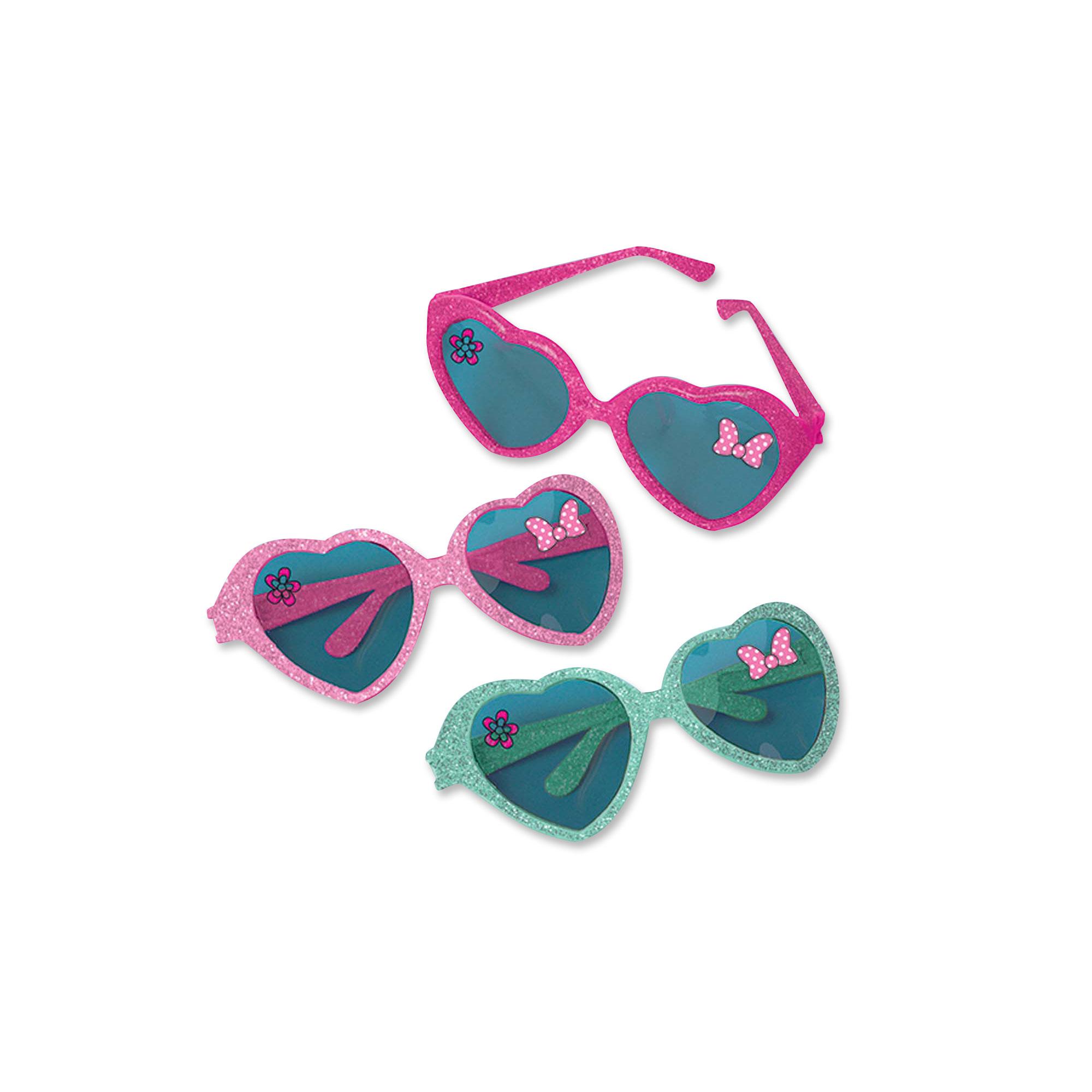 Minnie Mouse Glitter Heart Glasses 6pcs Party Favors - Party Centre - Party Centre