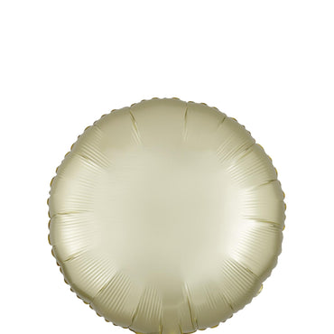 Pastel Yellow Circle Satin Luxe Foil Balloon 45cm Balloons & Streamers - Party Centre - Party Centre