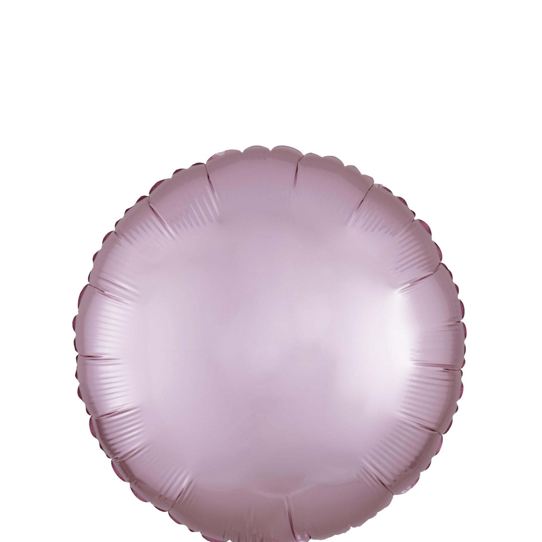 Pastel Pink Circle Satin Luxe Foil Balloon 45cm Balloons & Streamers - Party Centre - Party Centre