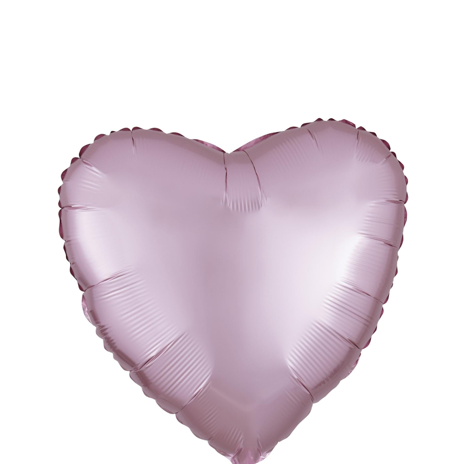 Pastel Pink Heart Satin Luxe Foil Balloon 45cm Balloons & Streamers - Party Centre - Party Centre