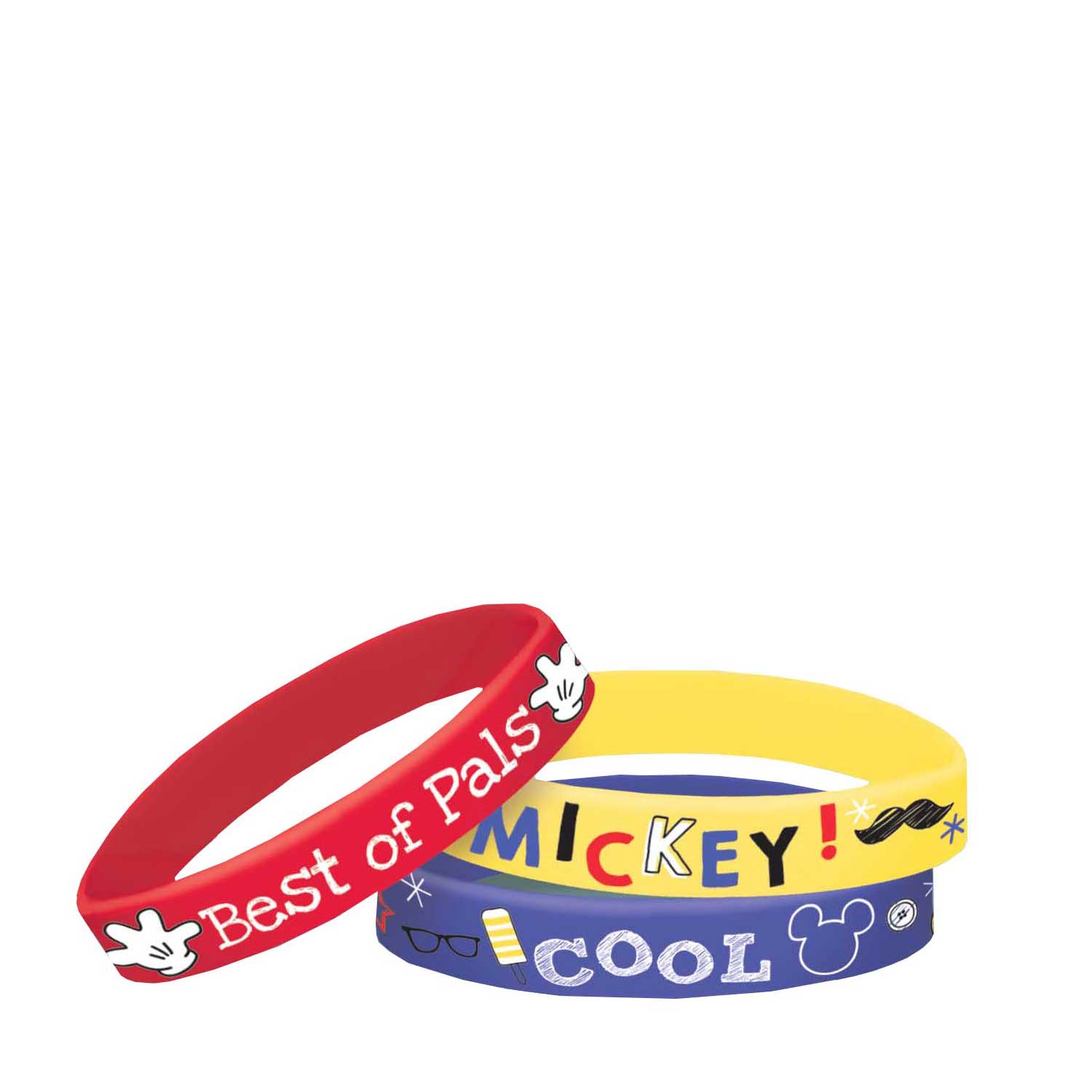 Mickey On The Go Rubber Bracelets 6pcs Party Favors - Party Centre - Party Centre
