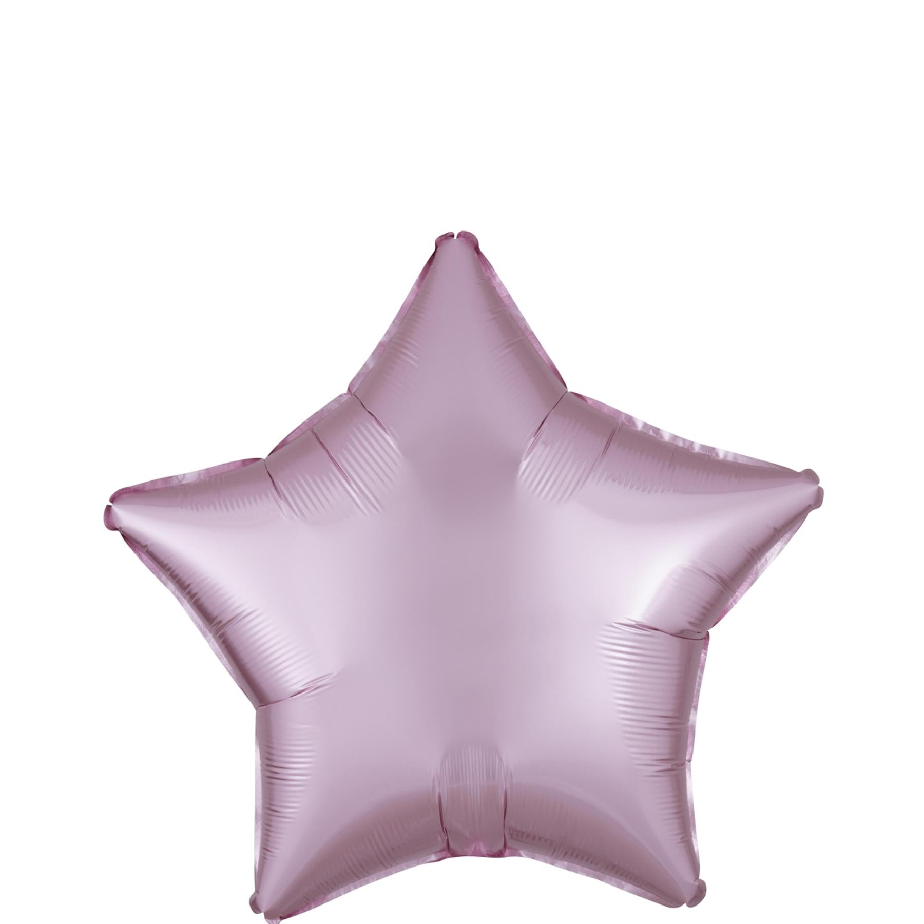 Pastel Pink Star Satin Luxe Foil Balloon 45cm Balloons & Streamers - Party Centre - Party Centre
