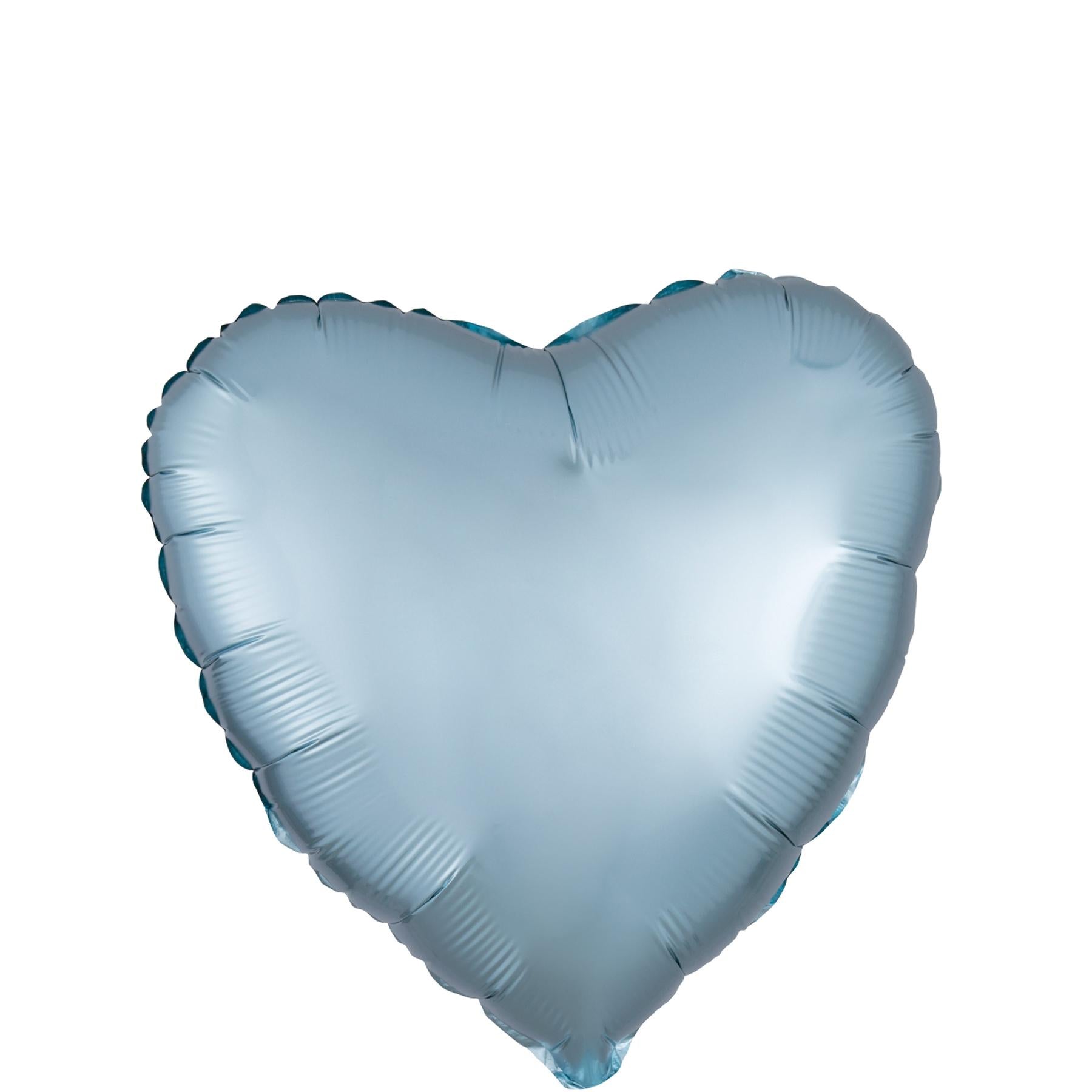 Pastel Blue Heart Satin Luxe Foil Balloon 45cm Balloons & Streamers - Party Centre - Party Centre