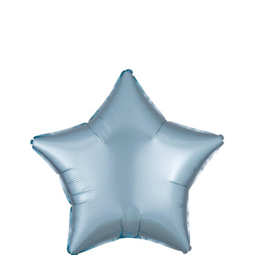 Pastel Blue Star Satin Luxe Foil Balloon 45cm Balloons & Streamers - Party Centre - Party Centre