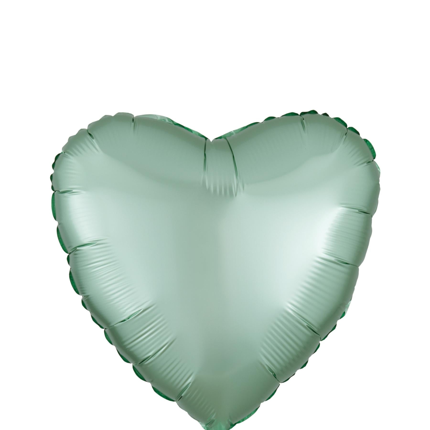 Mint Green Heart Satin Luxe Foil Balloon 45cm Balloons & Streamers - Party Centre - Party Centre