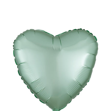 Mint Green Heart Satin Luxe Foil Balloon 45cm Balloons & Streamers - Party Centre - Party Centre