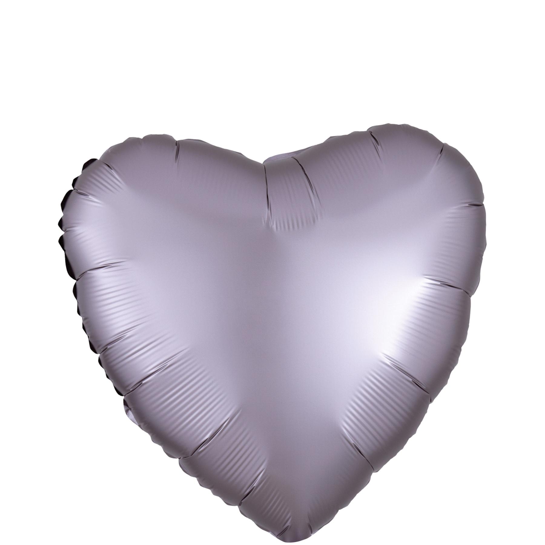Greige Heart Satin Luxe Foil Balloon 45cm Balloons & Streamers - Party Centre - Party Centre