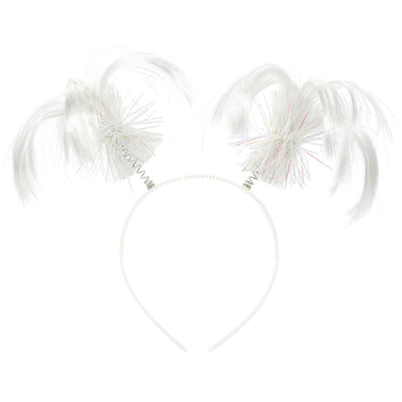 White Ponytail Head Bopper Costumes & Apparel - Party Centre - Party Centre