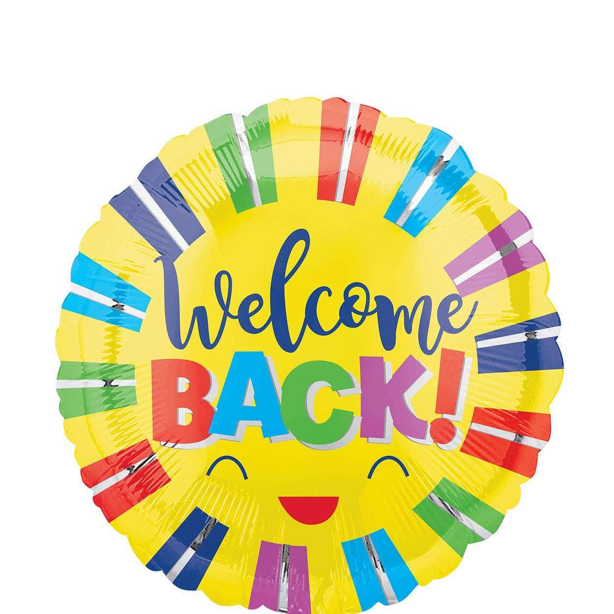 Welcome Back Colorful Stripes Foil Balloon 18in - Party Centre