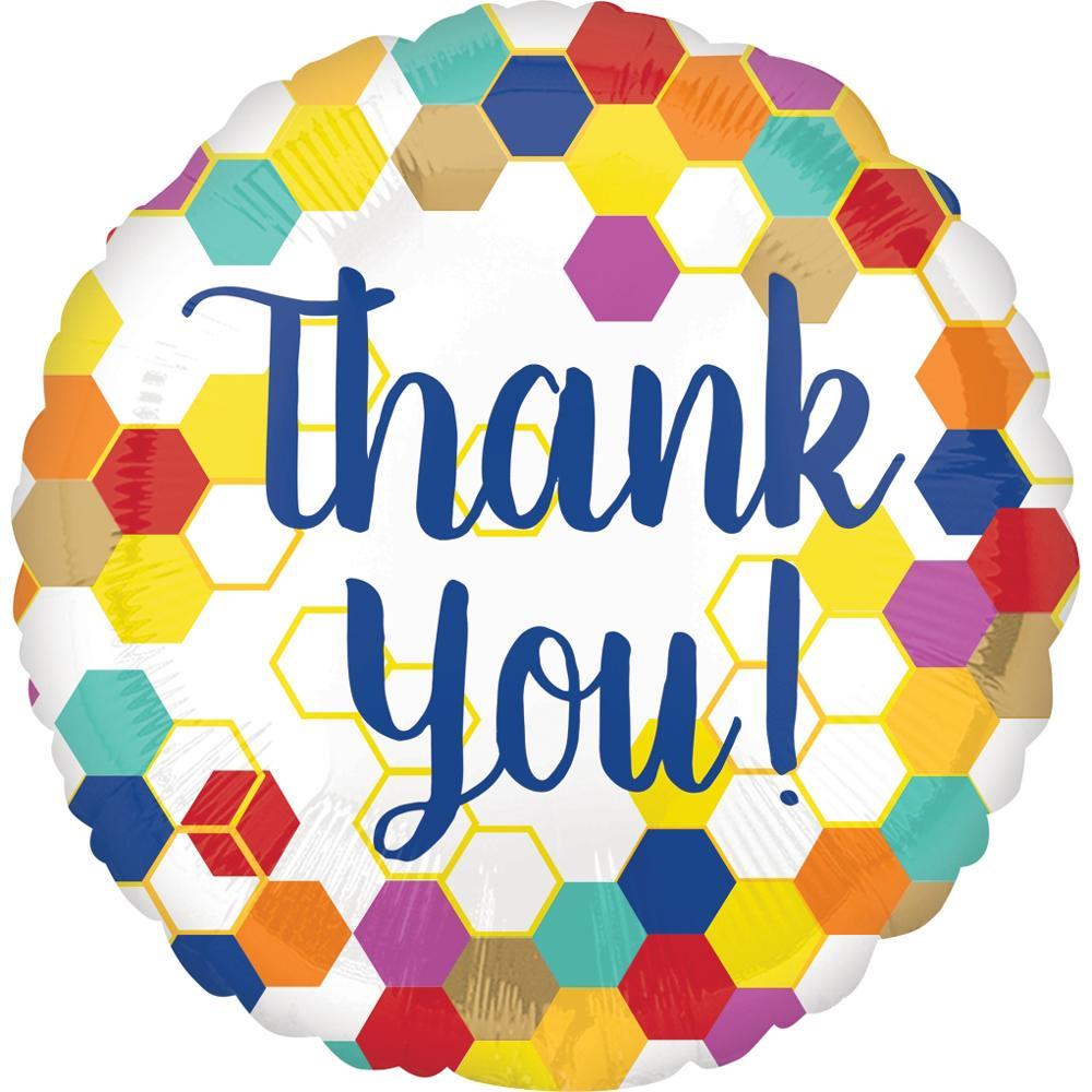 Geometric Thank You Foil Balloon 45cm Balloons & Streamers - Party Centre - Party Centre