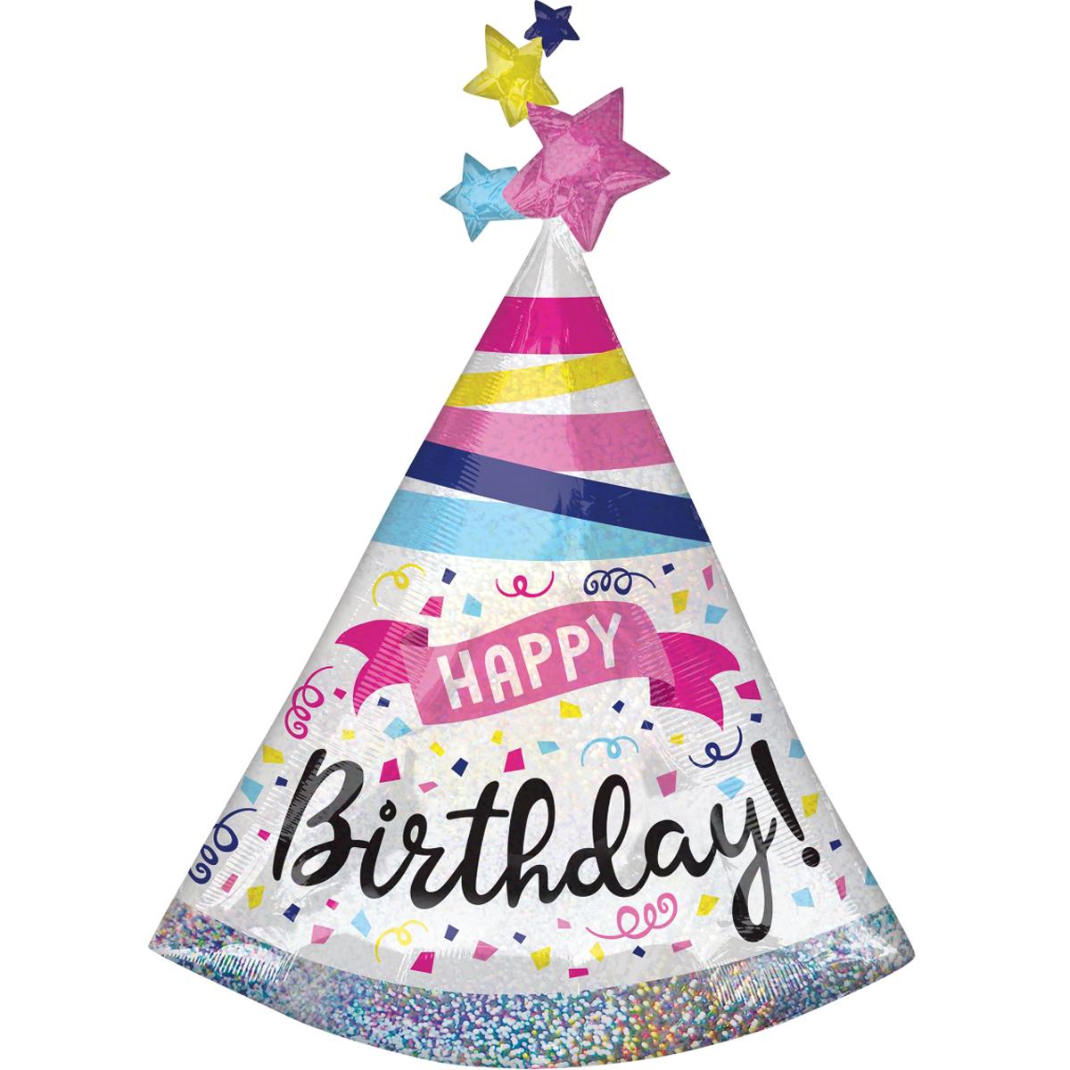 Happy Birthday Sparkle Banner SuperShape 68x91cm Balloons & Streamers - Party Centre - Party Centre