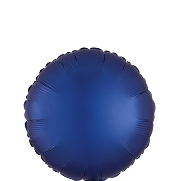 Navy Circle Satin Luxe Foil Balloon 45cm Balloons & Streamers - Party Centre - Party Centre