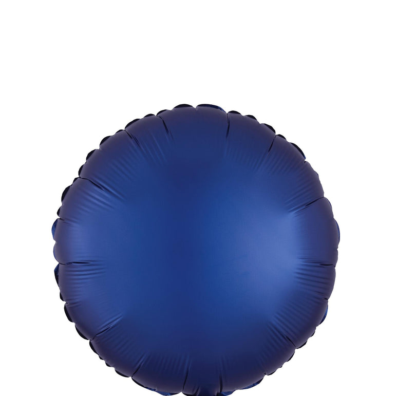 Navy Circle Satin Luxe Foil Balloon 45cm Balloons & Streamers - Party Centre