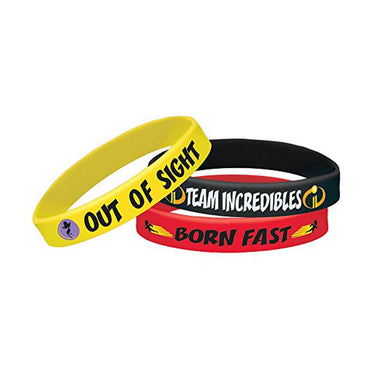 Incredibles 2 Rubber Bracelet Value Favors 6pcs Party Favors - Party Centre - Party Centre