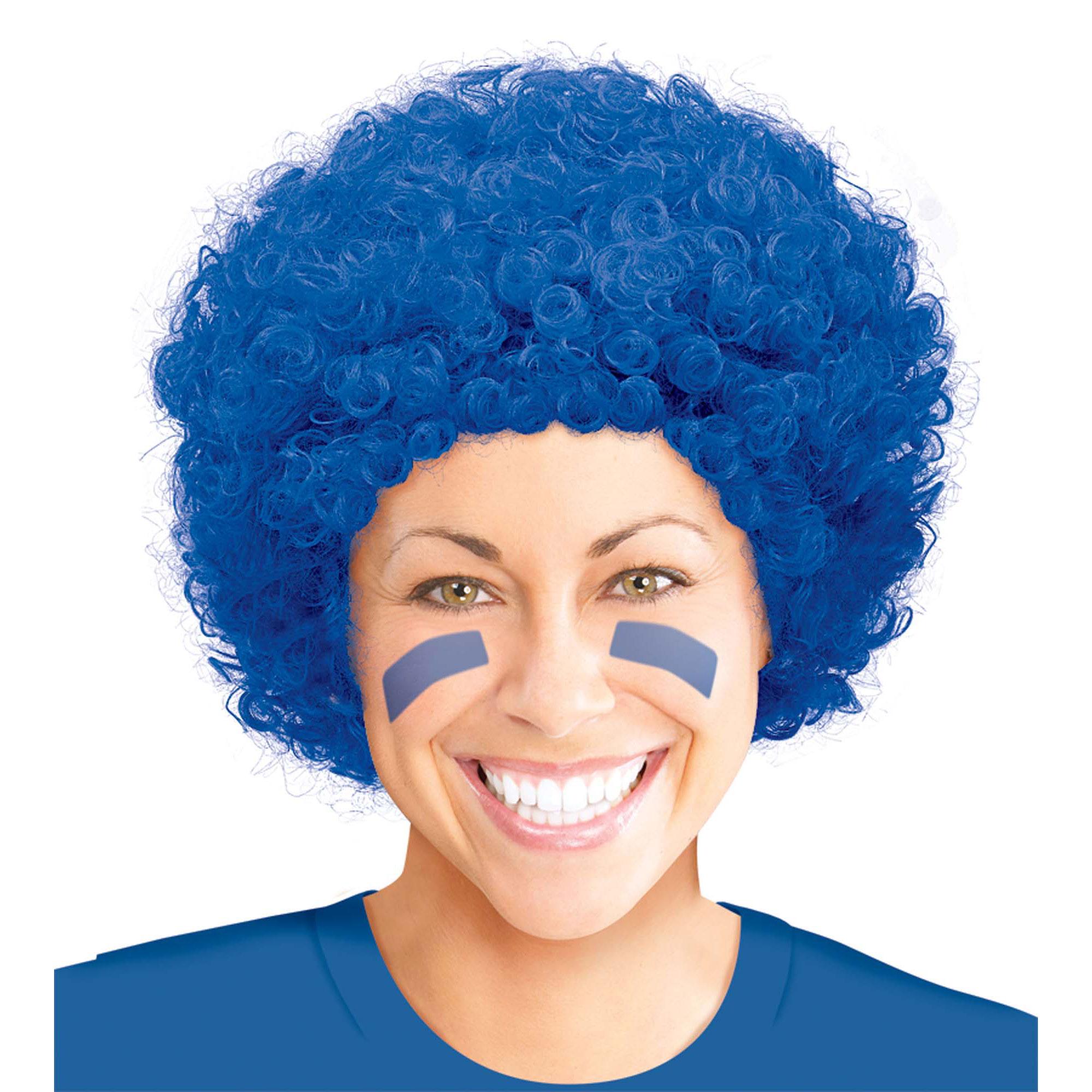 Blue Curly Wig Costumes & Apparel - Party Centre - Party Centre