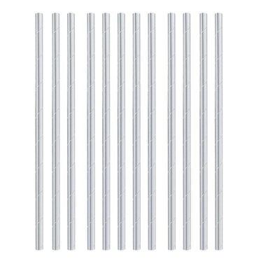 Silver Solid Paper Straws 24pcs Candy Buffet - Party Centre - Party Centre