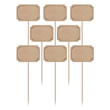 Kraft Paper Large Picks With Wood Pick 12pcs Party Accessories - Party Centre - Party Centre