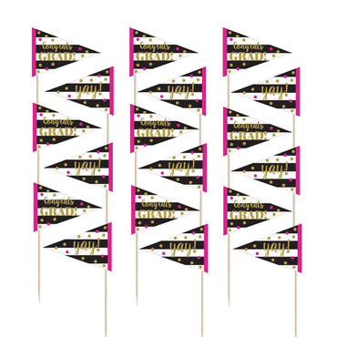 Gold Confetti Grad Picks 2.50in, 36pcs Party Accessories - Party Centre - Party Centre