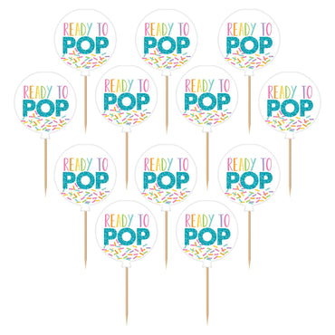 Ready To Pop Wood Picks with Glitter Paper 24pcs Party Accessories - Party Centre - Party Centre