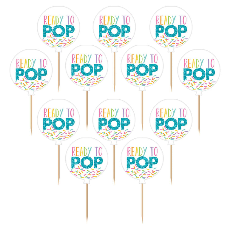 Ready To Pop Wood Picks with Glitter Paper 24pcs Party Accessories - Party Centre