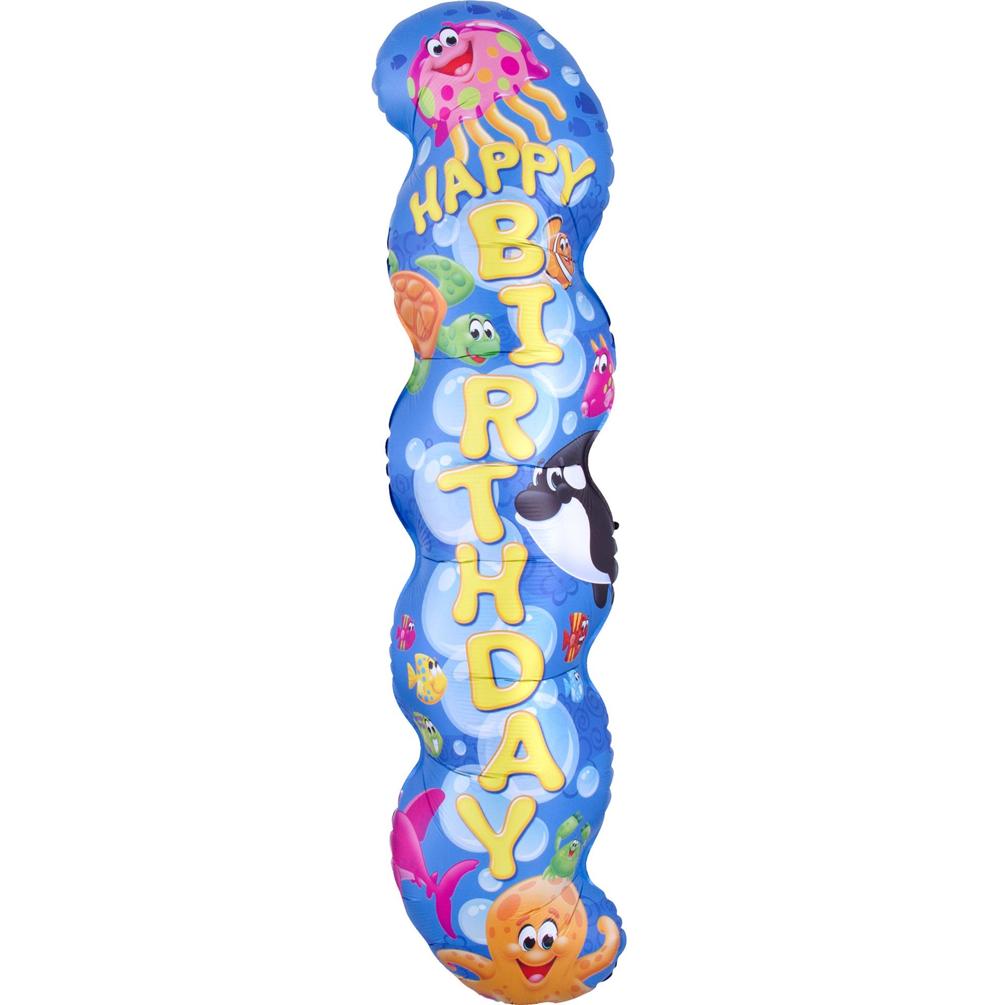 Sea Buddies Trend Birthday SuperShape Balloon 25x101cm Balloons & Streamers - Party Centre - Party Centre