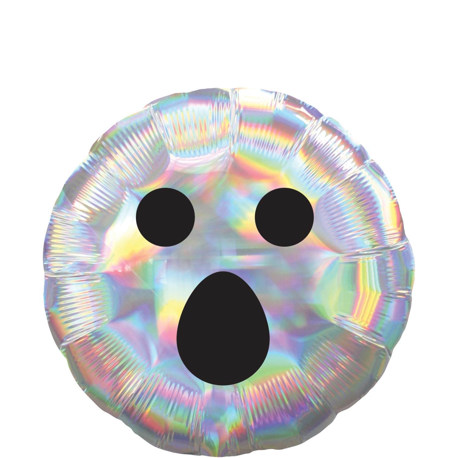 Ghost Face Iridescent Foil Balloon 45cm Balloons & Streamers - Party Centre - Party Centre