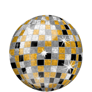 Gold, Silver, Black Disco Ball Orbz Balloon 38x40cm Balloons & Streamers - Party Centre - Party Centre