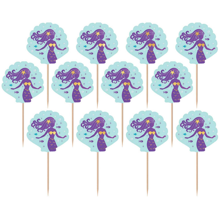 Mermaid Wishes Picks 24pcs Party Accessories - Party Centre