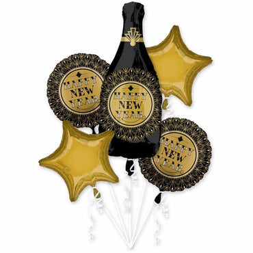 Roaring Twenties New Year Balloon Bouquet 5pcs Balloons & Streamers - Party Centre - Party Centre