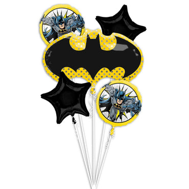Batman Balloon Bouquet 5pcs Balloons & Streamers - Party Centre - Party Centre