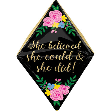 She Believed She Could Ultrashape Foil Balloon 38x63cm Balloons & Streamers - Party Centre - Party Centre