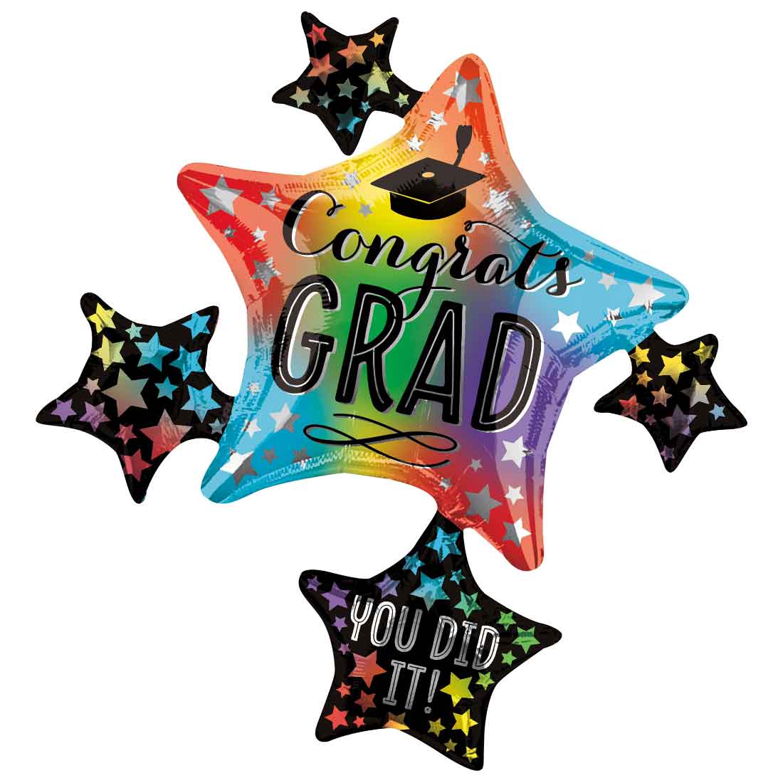 Colorful Graduation Cluster Foil Balloon 81x88cm Balloons & Streamers - Party Centre - Party Centre