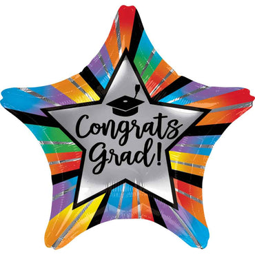 Congrats Grad Radiant Star Foil Balloon 48x48cm Balloons & Streamers - Party Centre - Party Centre