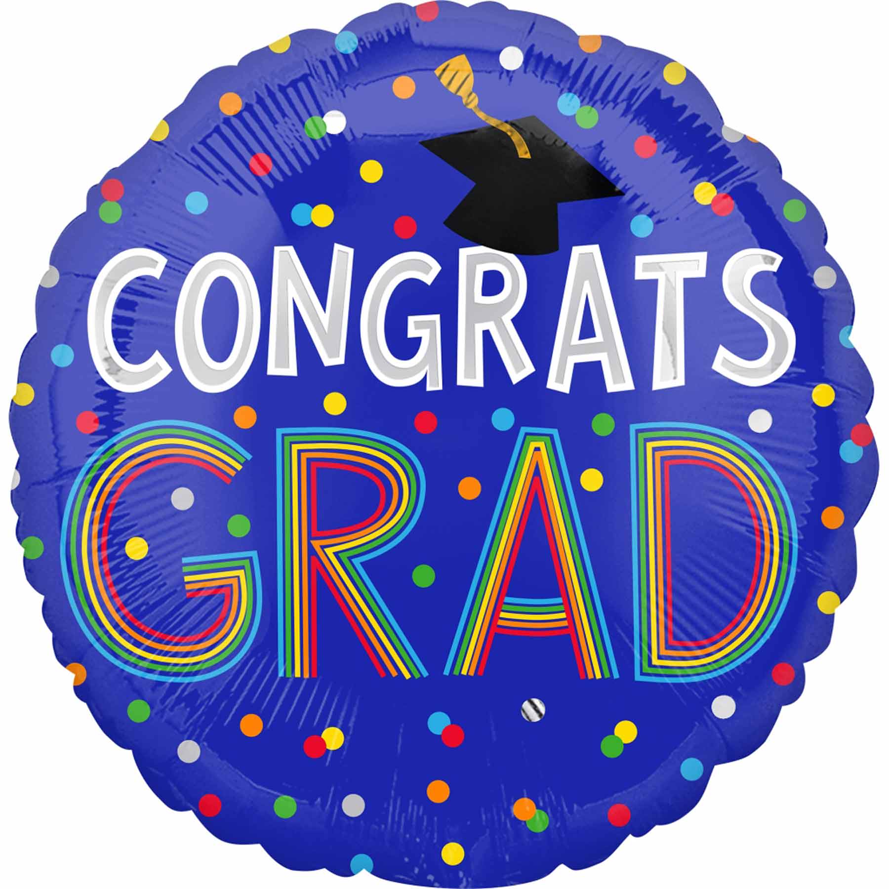 Congrats Grad Colorful Dots Foil Balloon 71x71cm - Party Centre