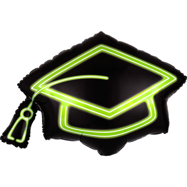 Neon Graduation Cap SuperShape Balloon 78x55cm Balloons & Streamers - Party Centre - Party Centre
