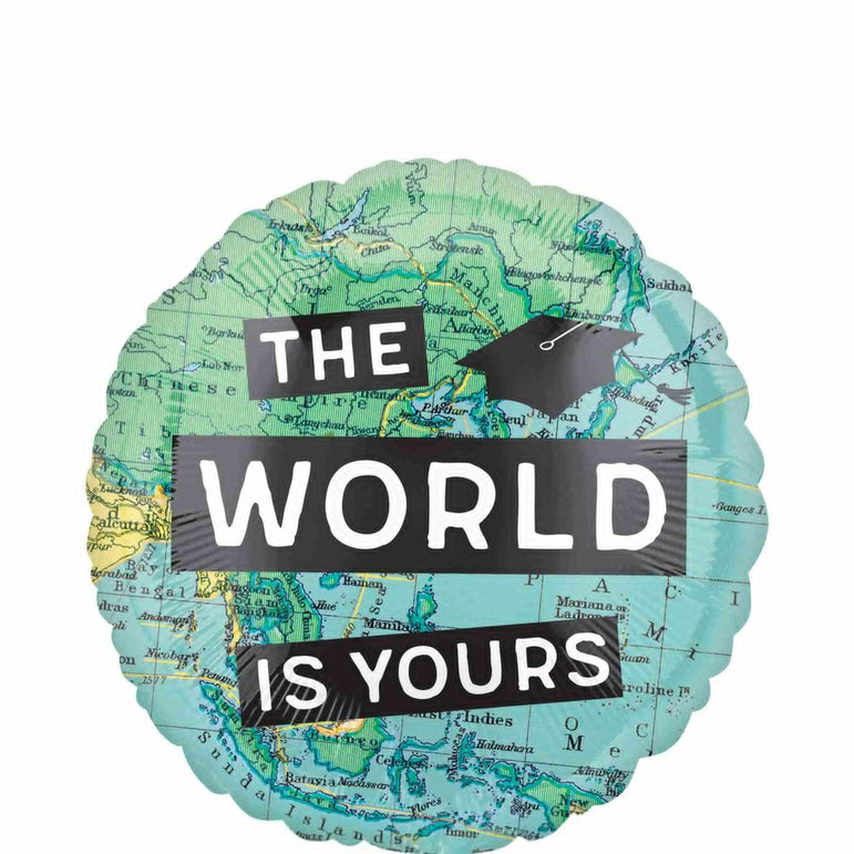 The World Awaits Foil Balloon 45cm Balloons & Streamers - Party Centre