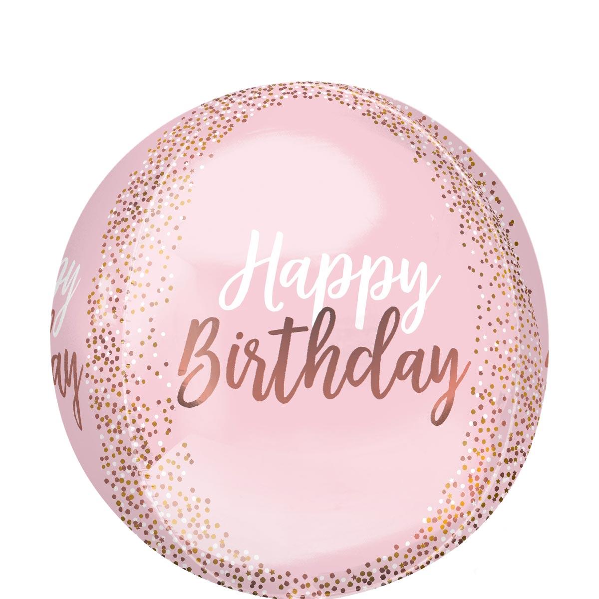 Blush Birthday Orbz Balloon 38x40cm Balloons & Streamers - Party Centre - Party Centre