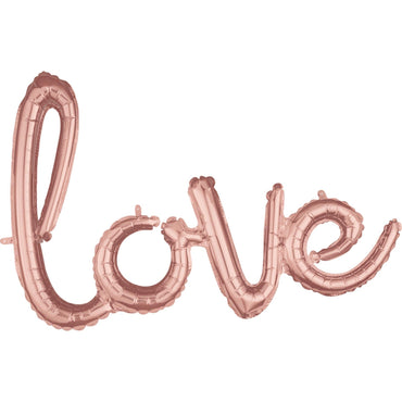 Rose Gold Love Script Phrase Balloon 78x53cm Balloons & Streamers - Party Centre - Party Centre