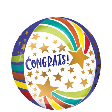 Congratz Stars Orbz Balloon 38x40cm - Party Centre